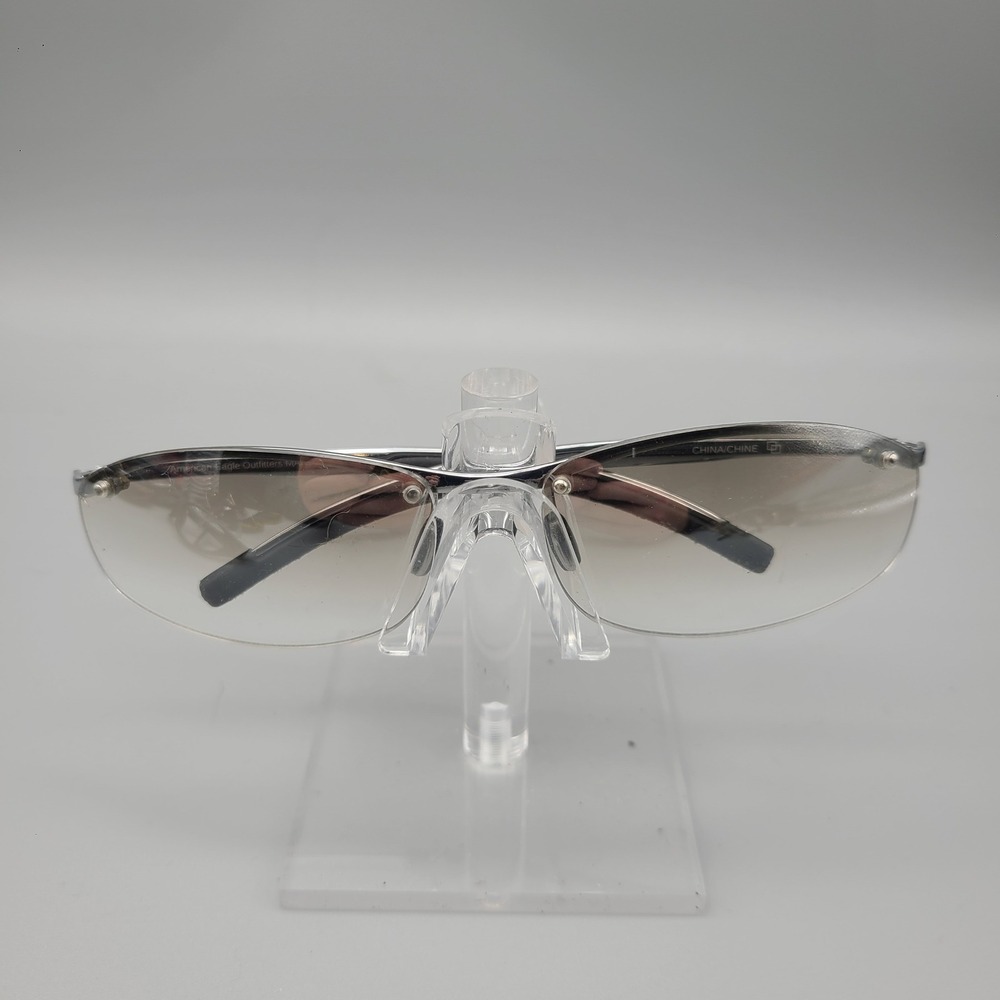 American Eagle Outfitters Marshall 2531 Silver Rimless Sunglasses Smoke Gradient